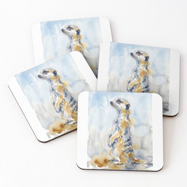 Item preview, Meerkat Sentinel, Sky Blue Backdrop designed and sold by caracatita75.