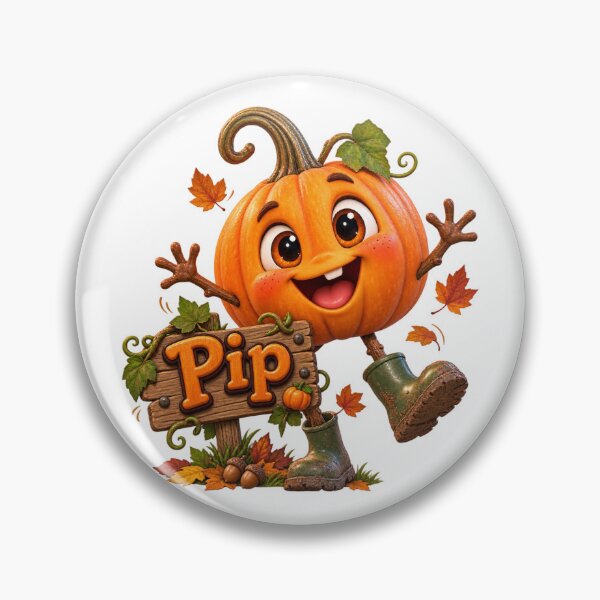 Item preview, Pip the Happy Autumn Pumpkin – Cute Fall Character designed and sold by The Cutting Room.