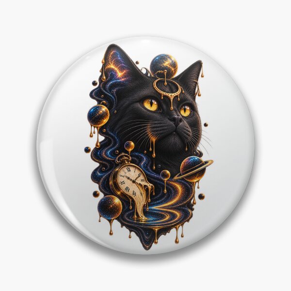 Artikelvorschau, Kosmische schwarze Katze – Surreale Weltraum-Fantasy-Kunst entworfen und verkauft von WAJIHLZ.