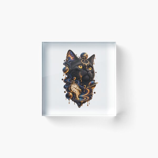 Item preview, Cosmic Black Cat – Surreal Space Fantasy Art designed and sold by WAJIHLZ.