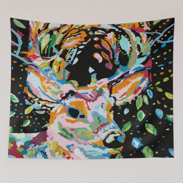 Item preview, Enchanted Stag Acrylic Painting designed and sold by AnnekeJordaan.