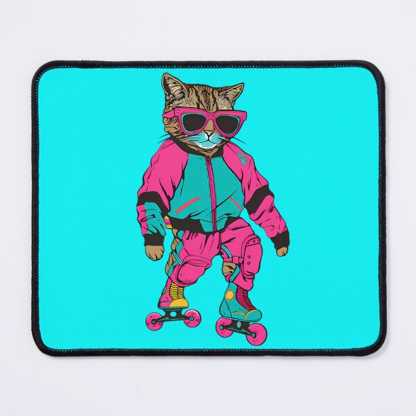 Item preview, 80s Retro Roller Skating Cat designed and sold by Structure-Blue.