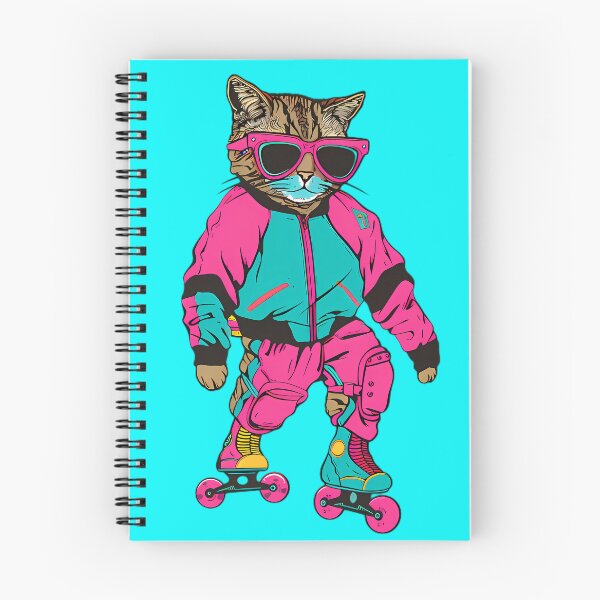 Item preview, 80s Retro Roller Skating Cat designed and sold by Structure-Blue.