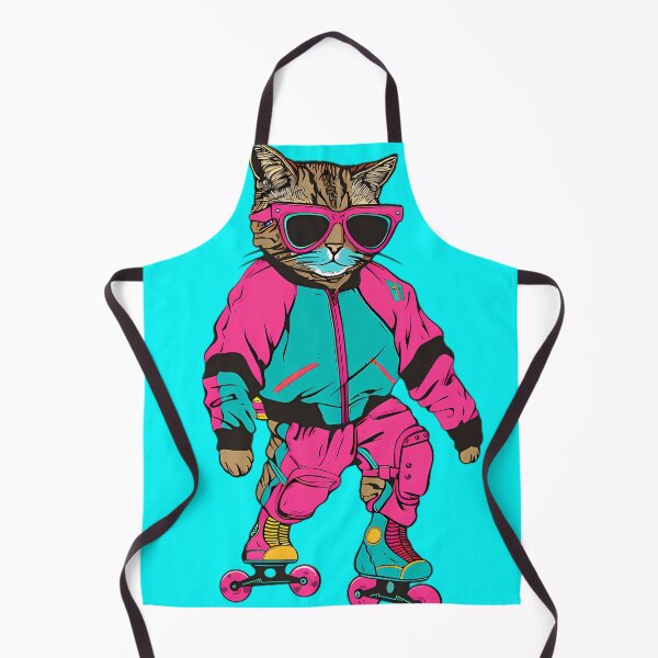 Item preview, 80s Retro Roller Skating Cat designed and sold by Structure-Blue.