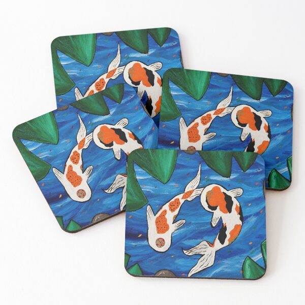 Item preview, Koi Pond Serenity Acrylic Painting designed and sold by AnnekeJordaan.