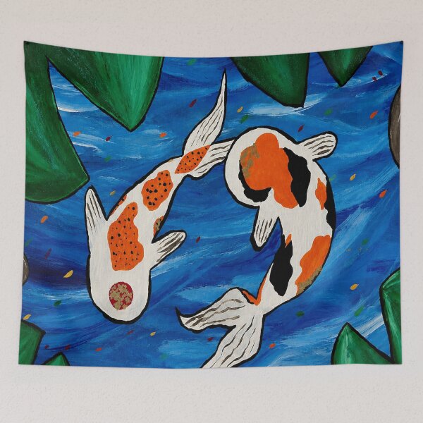 Item preview, Koi Pond Serenity Acrylic Painting designed and sold by AnnekeJordaan.