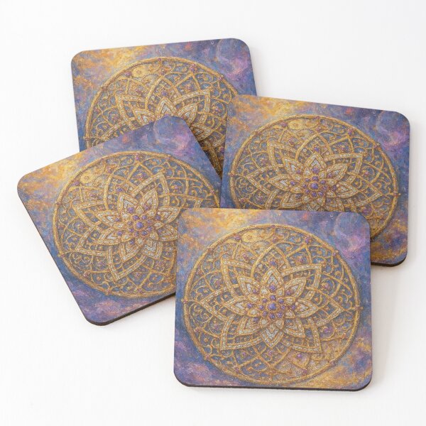 Item preview, Mystical Golden Mandala with Amethyst Jewels designed and sold by arthubgirl.