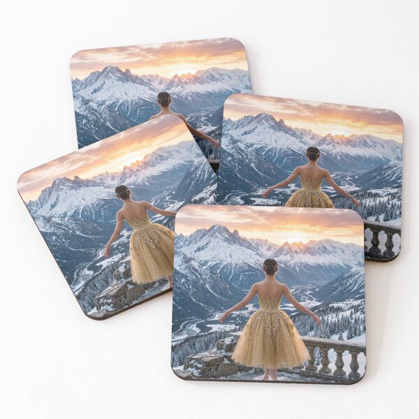 Aperçu de l'œuvre danseuse de ballet dans les montagnes créée et vendue par cutegiftcore.