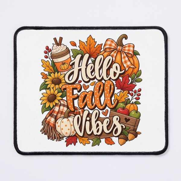 Item preview, Hello Fall Vibes – Cute Cozy Autumn Pumpkin & Coffee Design designed and sold by afr-saad.
