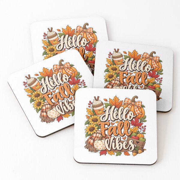 Item preview, Hello Fall Vibes – Cute Cozy Autumn Pumpkin & Coffee Design designed and sold by afr-saad.