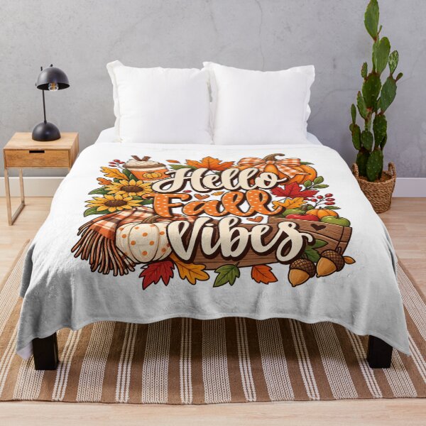 Item preview, Hello Fall Vibes – Cute Cozy Autumn Pumpkin & Coffee Design designed and sold by afr-saad.