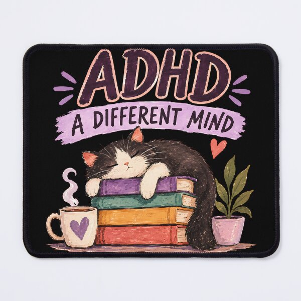 Item preview, ADHD A Different Mind cute cozzy Cat Lover Quote designed and sold by Marti’s Shop Corner.