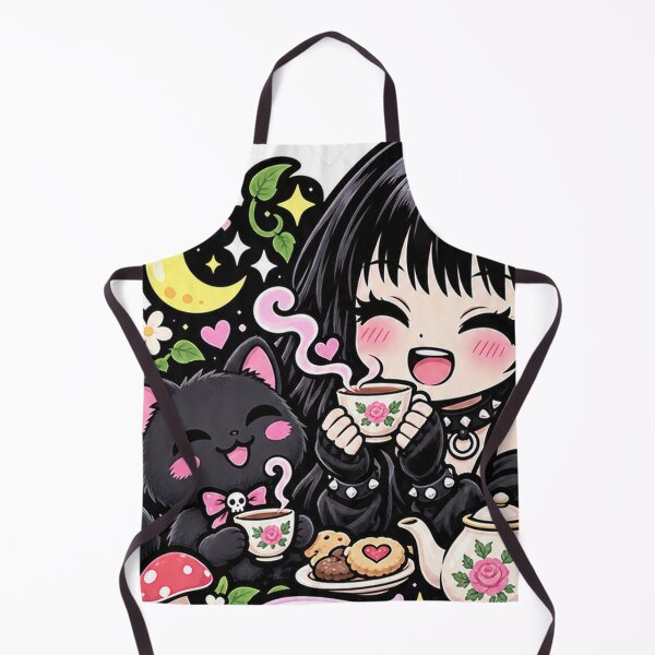 Item preview, Goth Cottagecore Girl Tea Time designed and sold by AnnekeJordaan.