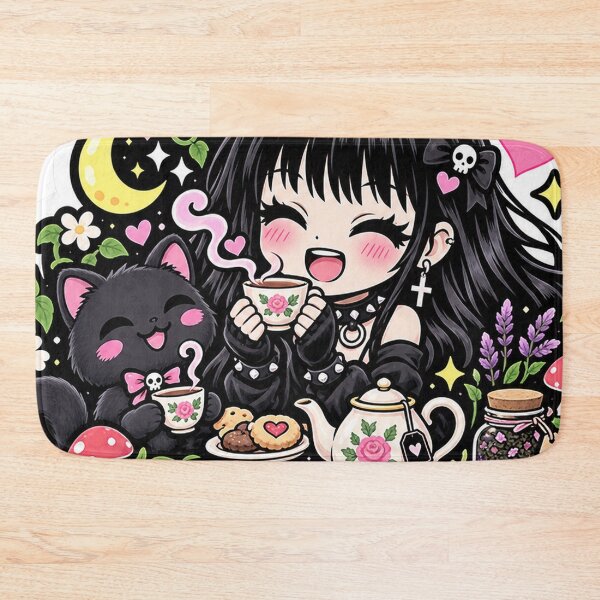 Item preview, Goth Cottagecore Girl Tea Time designed and sold by AnnekeJordaan.