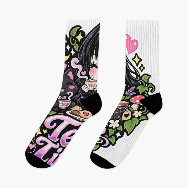 Item preview, Goth Cottagecore Girl Tea Time designed and sold by AnnekeJordaan.