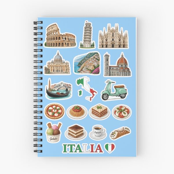 Item preview, Ultimate Italy Travel & Culture Sticker Pack - Landmarks, Food, Vespa designed and sold by Yasmine Mohammed.