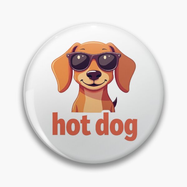 Item preview, Cool dachshund wearing sunglasses with hot dog text designed and sold by Prints by Mat.