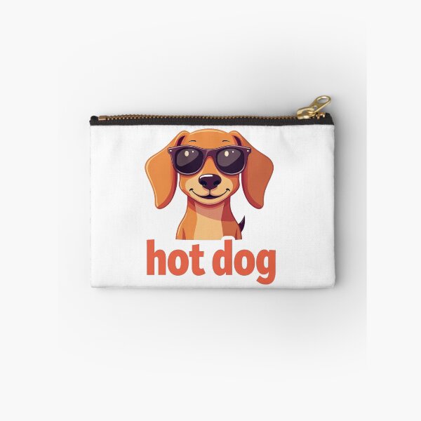 Aperçu de l'œuvre Teckel cool avec lunettes de soleil et texte hot dog créée et vendue par Prints by Mat.