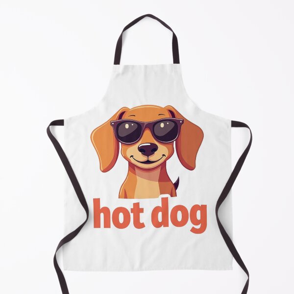 Aperçu de l'œuvre Teckel cool avec lunettes de soleil et texte hot dog créée et vendue par Prints by Mat.