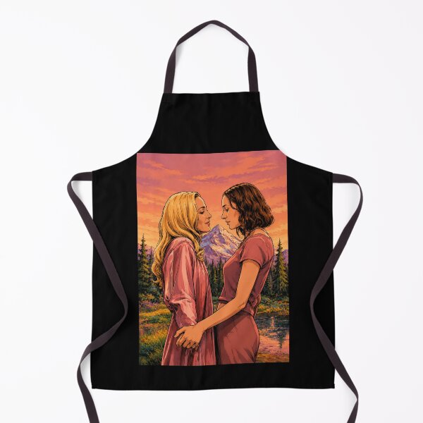 Item preview, Hannah Einbinder and Gillian Anderson as a couple in front of the mountains in Camp Miasma (fan art) designed and sold by PopCultureAndStuff.