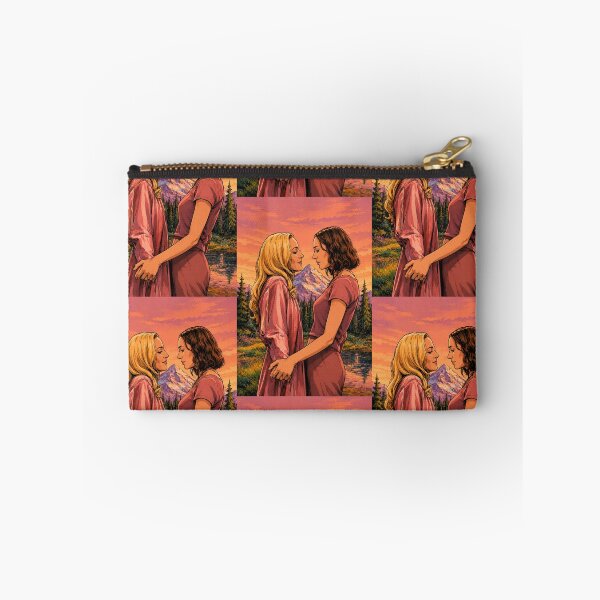 Item preview, Hannah Einbinder and Gillian Anderson as a couple in front of the mountains in Camp Miasma (fan art) designed and sold by PopCultureAndStuff.