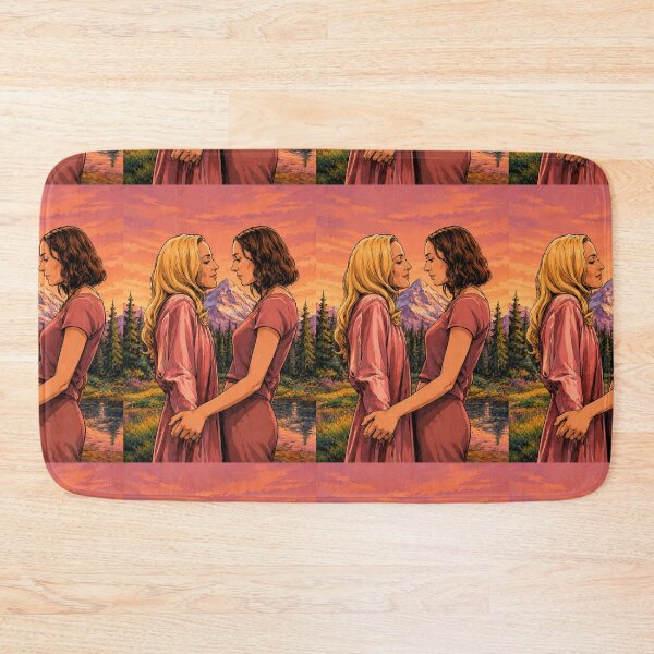 Item preview, Hannah Einbinder and Gillian Anderson as a couple in front of the mountains in Camp Miasma (fan art) designed and sold by PopCultureAndStuff.