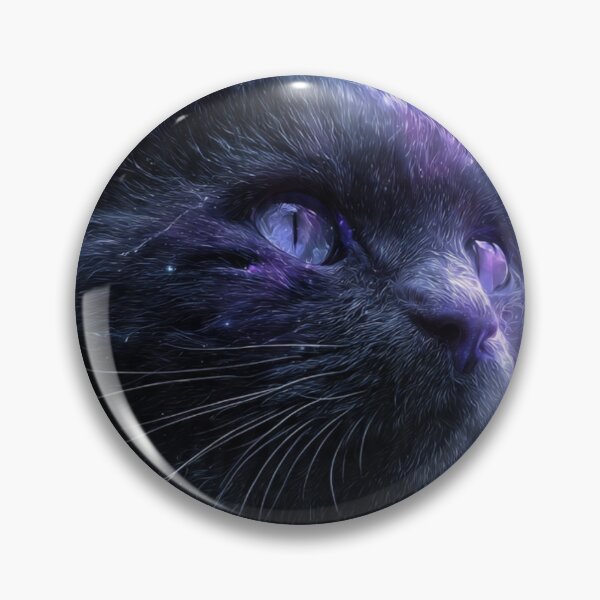 Item preview, Majestic Cosmic Galaxy Black Cat Portrait designed and sold by LC&LCPlatform.