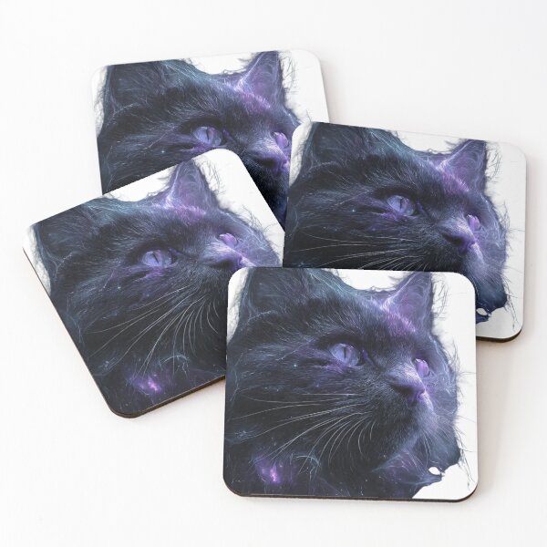 Item preview, Majestic Cosmic Galaxy Black Cat Portrait  designed and sold by LC&LCPlatform.