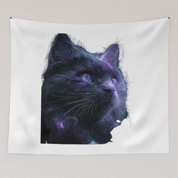 Item preview, Majestic Cosmic Galaxy Black Cat Portrait  designed and sold by LC&LCPlatform.