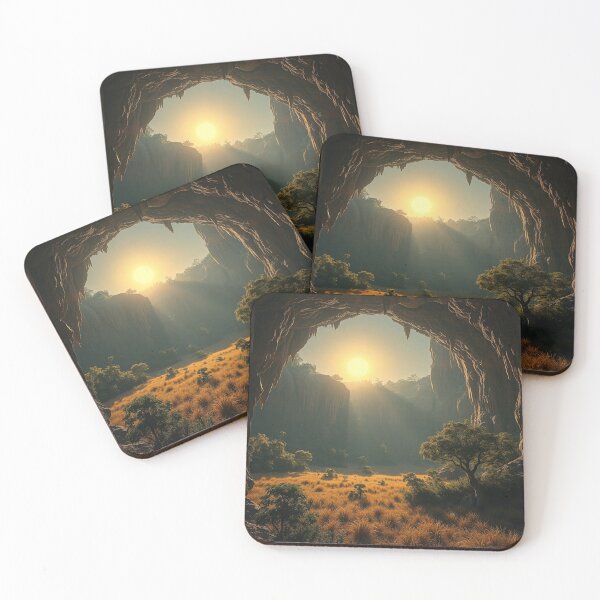 Item preview, Cave Arch Golden Sunburst Landscape designed and sold by IntelliMindDesigns.