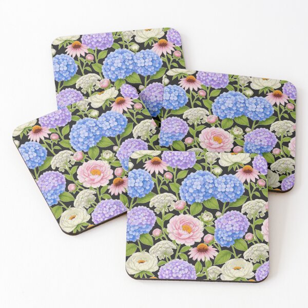 Item preview, Classic American Summer Blooms Artisan Pattern - Hydrangea & Peony Watercolor - Elegant Cottagecore Decor designed and sold by BelievingCreate.