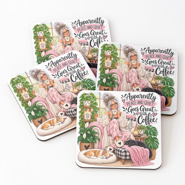 Item preview, Apparently Peace and Quiet Goes Great With Coffee – Funny Empty Nester Mom designed and sold by CottageGardenCo.