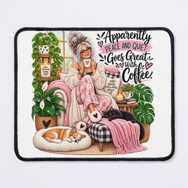 Item preview, Apparently Peace and Quiet Goes Great With Coffee – Funny Empty Nester Mom designed and sold by CottageGardenCo.