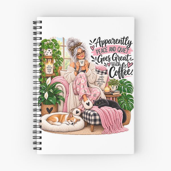Item preview, Apparently Peace and Quiet Goes Great With Coffee – Funny Empty Nester Mom designed and sold by CottageGardenCo.