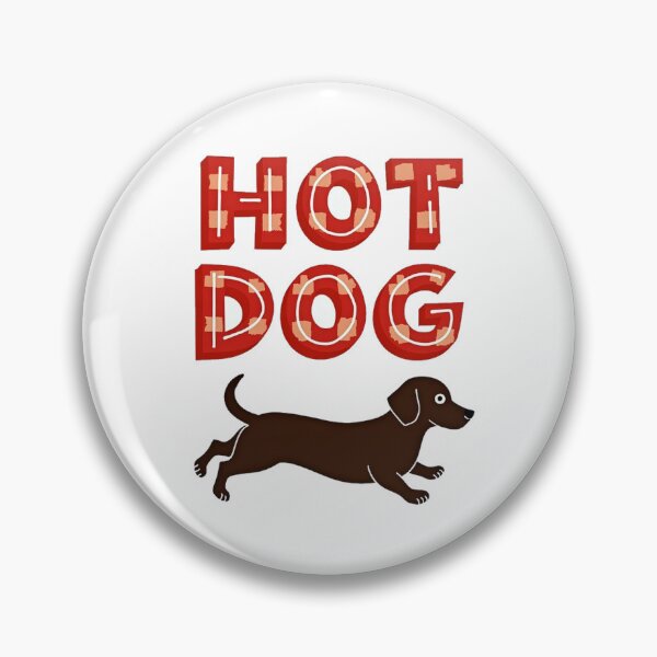 Item preview, Running dachshund with hot dog text funny sausage dog design designed and sold by Prints by Mat.