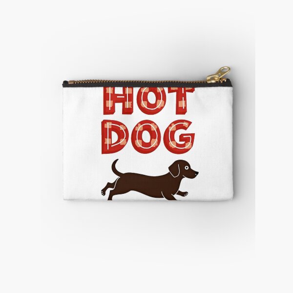 Aperçu de l'œuvre Teckel qui court avec texte hot dog chien saucisse drôle créée et vendue par Prints by Mat.