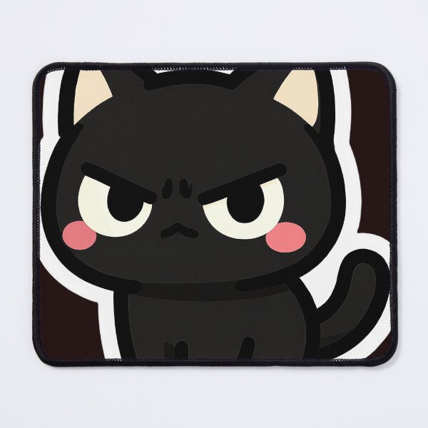Item preview, Cute Grumpy Black Cat Kawaii Sticker designed and sold by GSideArtStore.