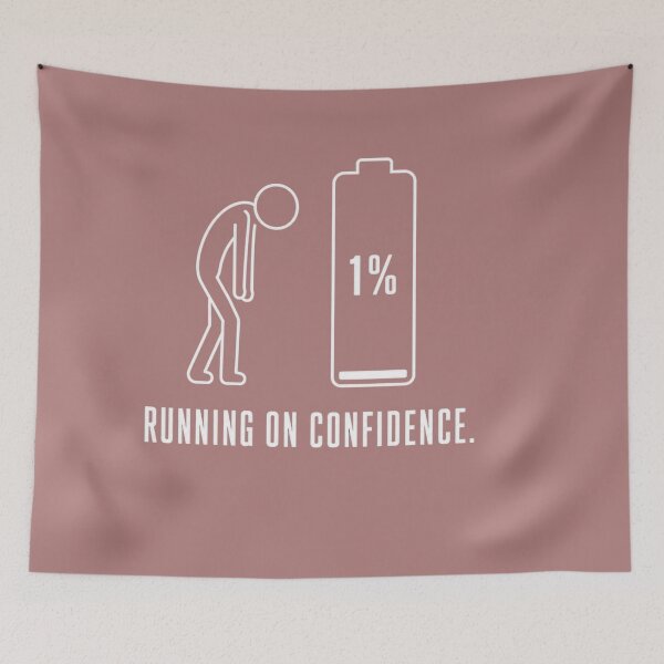 Item preview, Running on Confidence Funny Minimalist Motivation  designed and sold by freshwear design.