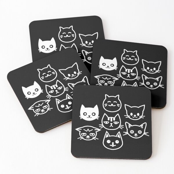 Item preview, 7 minimalist cats together, negative designed and sold by yuretzius.