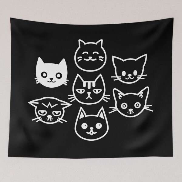 Item preview, 7 minimalist cats together, negative designed and sold by yuretzius.