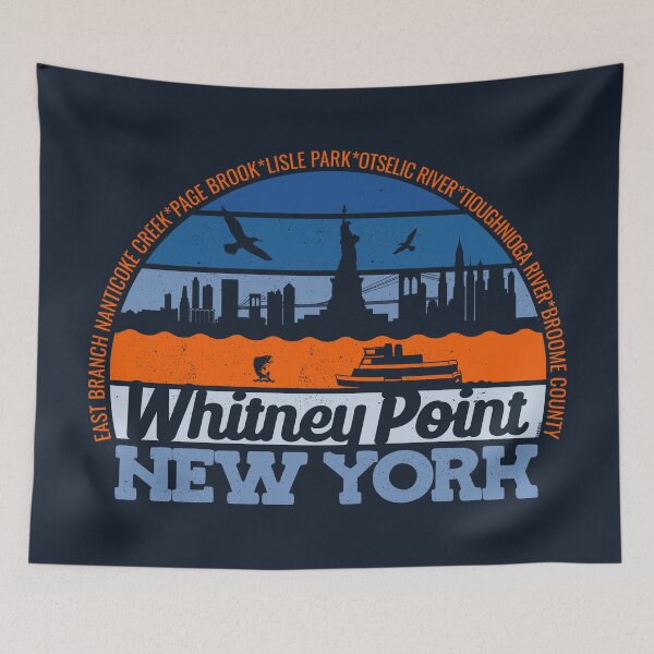 Artikelvorschau, Whitney Point New York Sonnenuntergang Retro Vintage Lokalstolz Logo entworfen und verkauft von CRHPOD20.