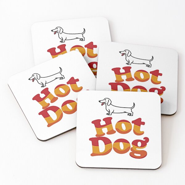 Item preview, Funny dachshund hot dog retro lettering for wiener dog lovers designed and sold by Prints by Mat.