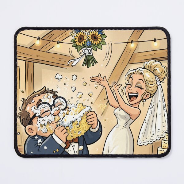 Item preview, Messy Face in Wedding Cake Smash Funny Cartoon Illustration designed and sold by jo-e-basta.