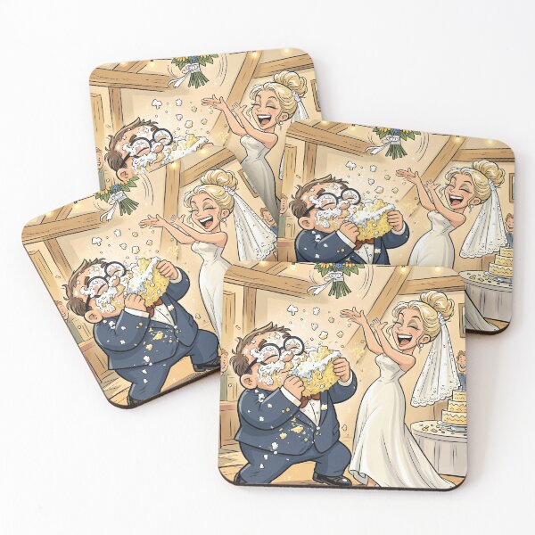 Item preview, Messy Face in Wedding Cake Smash Funny Cartoon Illustration designed and sold by jo-e-basta.