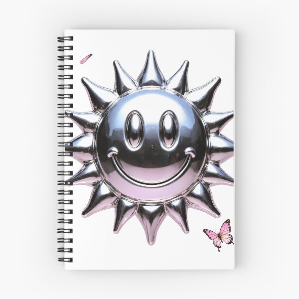 Item preview, Y2K Aesthetic Metallic Sun Face Butterflies designed and sold by GSideArtStore.