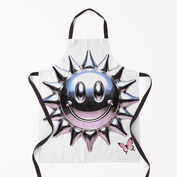 Item preview, Y2K Aesthetic Metallic Sun Face Butterflies designed and sold by GSideArtStore.