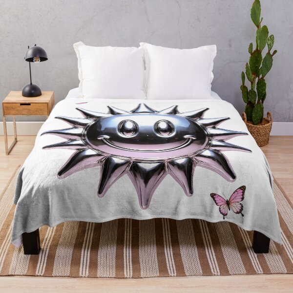 Item preview, Y2K Aesthetic Metallic Sun Face Butterflies designed and sold by GSideArtStore.