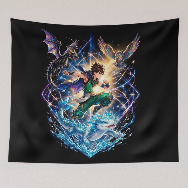 Item preview, Elemental Hunter & Spirit Beasts - Epic Anime Magic Art designed and sold by Raloel Art.