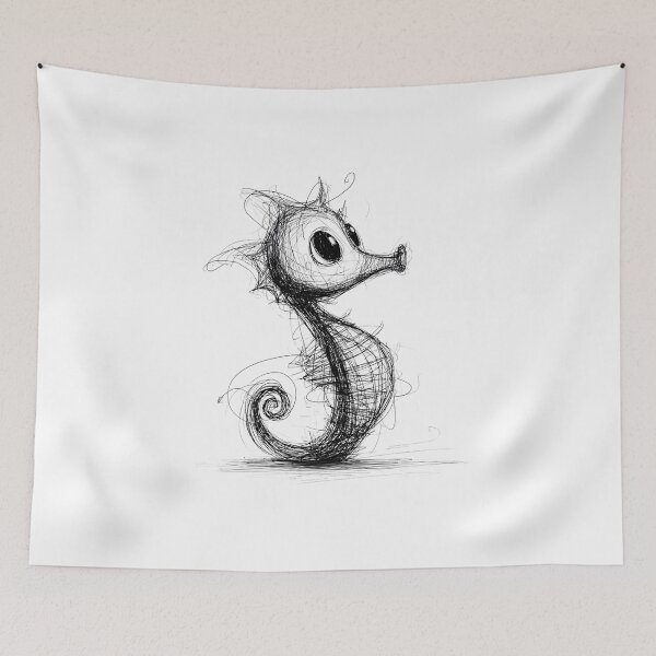 Item preview, Seahorse Doodle designed and sold by BRETT'S ART STUDIO.