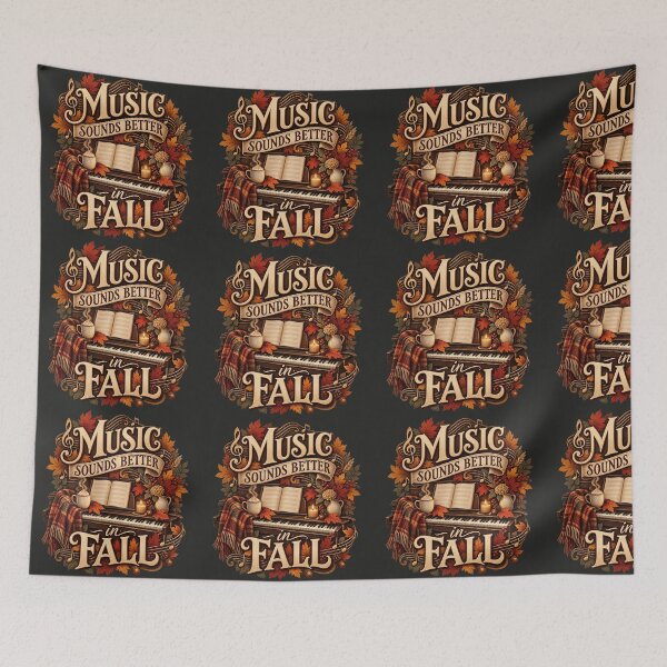 Item preview, Music Sounds Better in Fall – Cozy Autumn Music Lover Design designed and sold by astersgraphics.